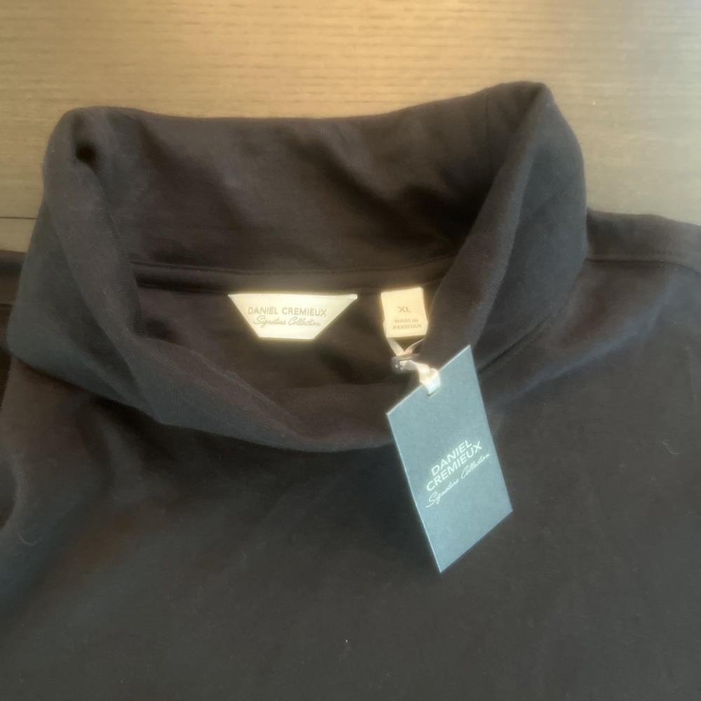 NEW-Daniel Cremieux~XLARGE Signature Long Sleeve Turtleneck Cotton Black